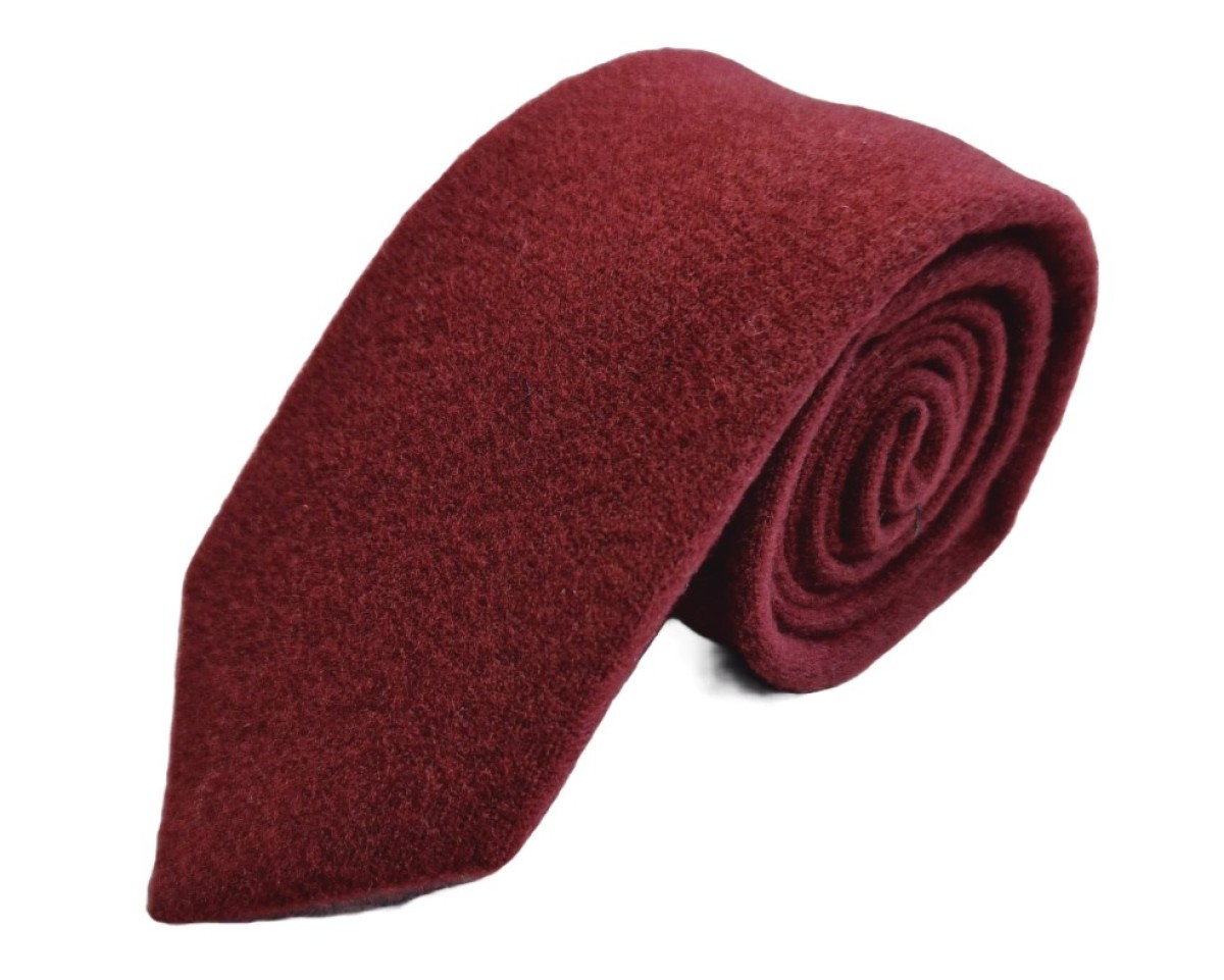 Stropdas - 50% wol / 50% microfiber - 7,5-150cm - bordo