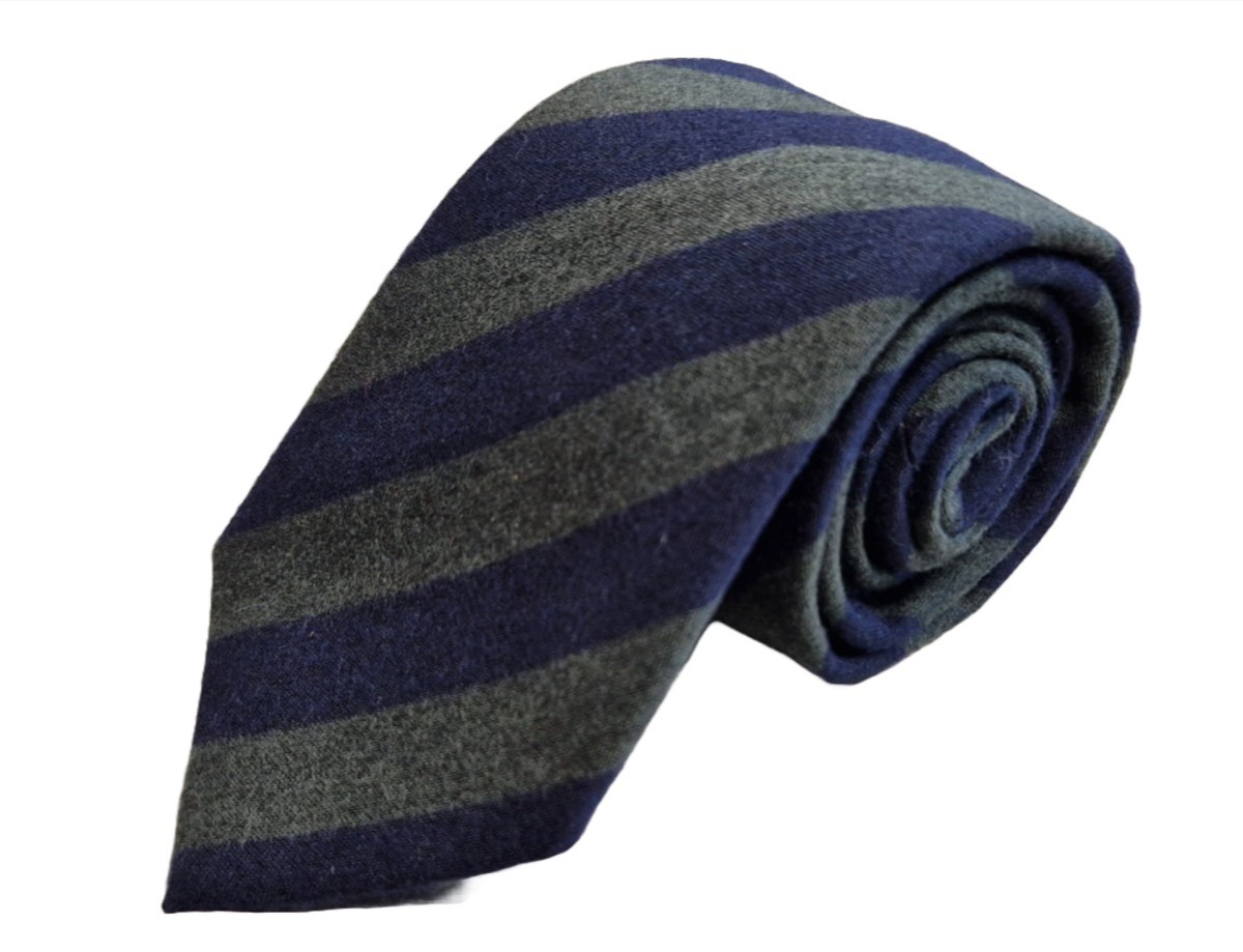 Stropdas - 50% wol / 50% microfiber - 7,5-150cm - donkergroen/donkerblauw