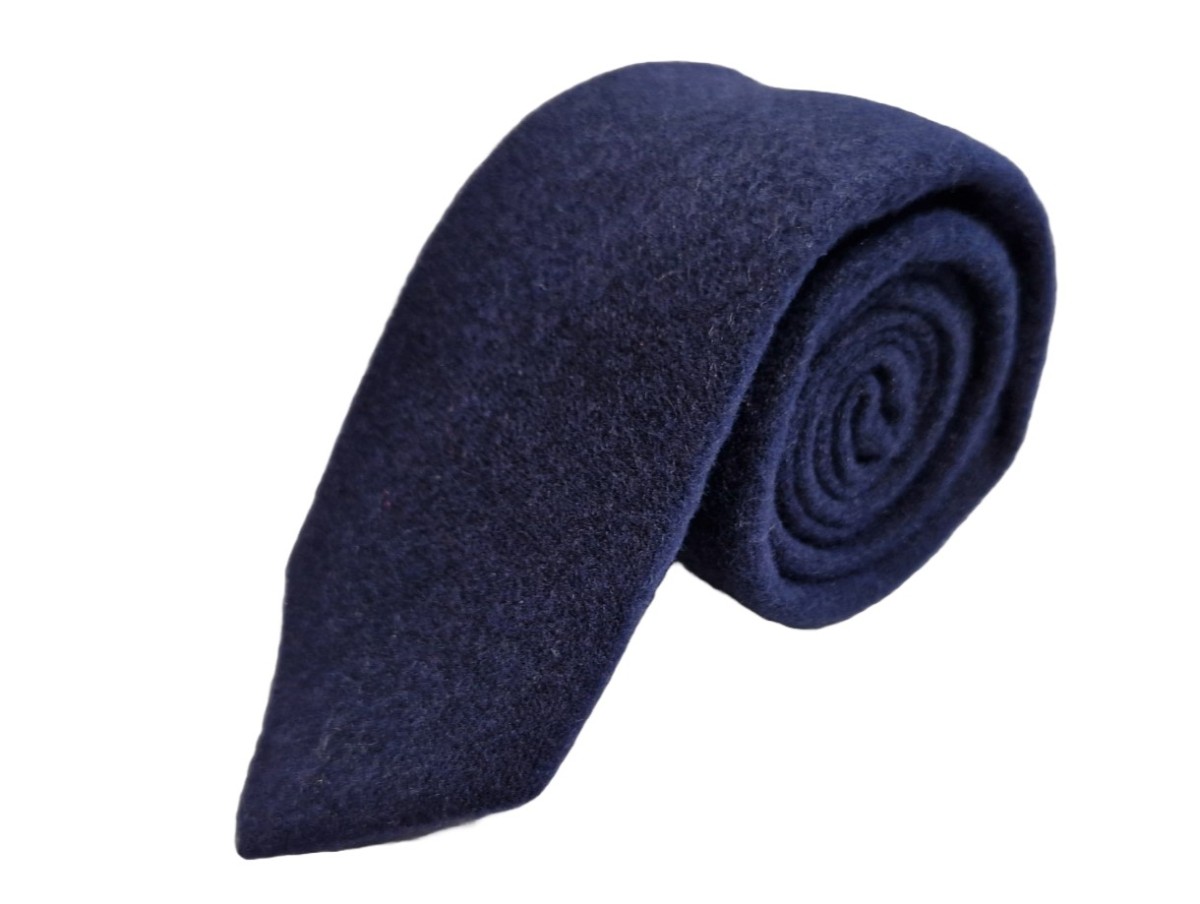 Stropdas - 50% wol / 50% microfiber - 7,5-150cm - donkerblauw