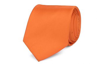 Stropdas - polyester satijn - oranje - 7,5cm