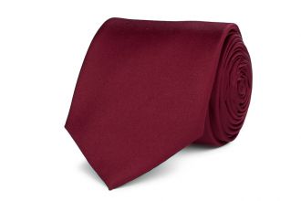 Stropdas - polyester satijn - bordeaux - 7,5cm